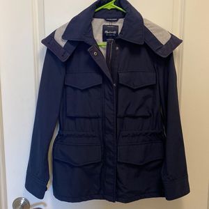Madewell Navy Raincloud Waterproof Raincoat